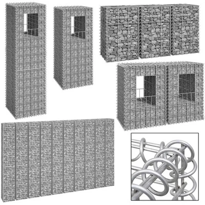 Gabionen Steinkorb Steingabionen Wand Draht Mauer Säule rund Zaun Gitter 1/2/3er - Bild 1 von 4