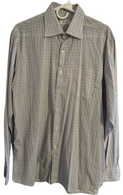 BARNEY’S NEW YORK Button Up Dress Shirt Mens Sz 16 Plaid Check Multi-Color - Image 1 of 4