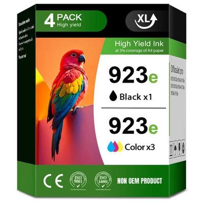923XL 923e Ink Cartridges Combo 4-Pack for OfficeJet Pro 8120e 8130e with Chip - Image 1 of 4