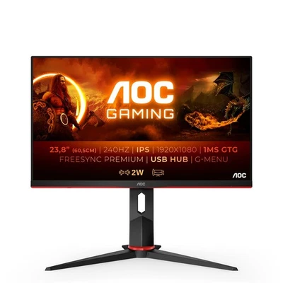 AOC 24G2ZU 24" Gaming Monitor IPS 0,5ms 240 Hz FHD 1920x1080 HDMI DisplayPort - Bild 1 von 4