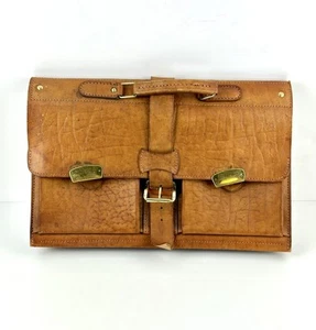 Porte Document / Mallette en Cuir Véritable et Laiton Allemand des Années 1940 - Picture 1 of 20