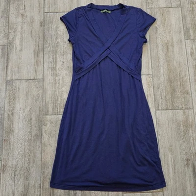 Velvet by Graham & Spencer Cap Sleeve Wrap Midi Dress Women’s M Navy - Image 1 of 4