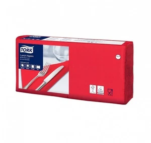 New Tork 477210 Lunch Napkin Quarterfold Edge Emboss - Red Carton (10 Packs) - Picture 1 of 1