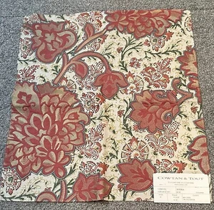 Cowtan Tout Fabric Sample 16.5” x 18” Andra Ruby Red Green Floral Bloom Crafts - Picture 1 of 24