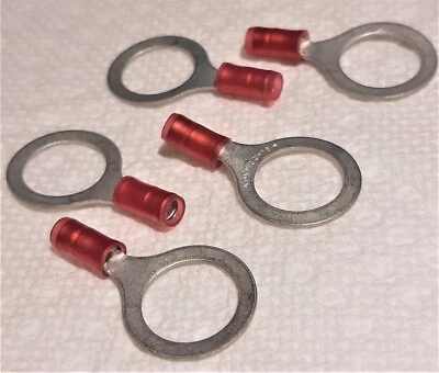 5 pieces of AMP 328975 RING TERMINAL for 1/2" Stud for 22-16 AWG Wire - Image 1 of 4