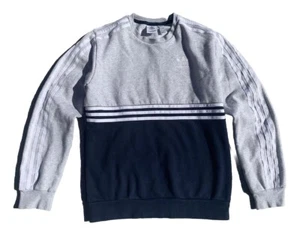 Kids Adidas Size Large Gray Blue Youth Pullover Sweater - Picture 1 of 11