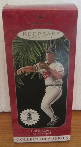 CAL RIPKEN JR BALTIMORE ORIOLES HOF Hallmark Handcrafted Action Figure Ornament Cover
