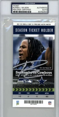 Russell Wilson Autographed Signed Ticket 1st NFL Win PSA/DNA **DENVER BRONCOS** - Image 1 of 2