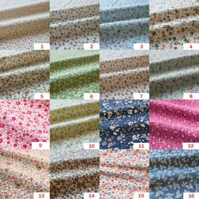 Tovaglia tessuto floreale cotone fiori vestito costume fai da te stoffa cucito artigianato - Immagine 1 di 4