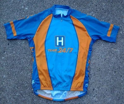 Camiseta deportiva de ciclismo Team Ride 24/7 2006 ~ mediana M ~ Iowa naranja azul 3 bolsillos ATAC Foto 1 de 4