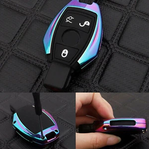 For Mercedes Benz GLK GLA GLC CLA CLS CLK Rainbow Color Metal Key Fob Cover Case - Picture 1 of 10