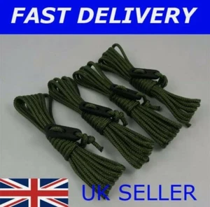 X4 OLIVE GREEN 2.4M FISHING TENT BIVVY SHELTER UMBRELLA BROLLEY GUY LINE ROPES - Picture 1 of 1