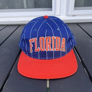 Vintage 90s Florida Gators Starter Hat Pinstripe Strapback Cap Spellout Rare - Picture 1 of 8