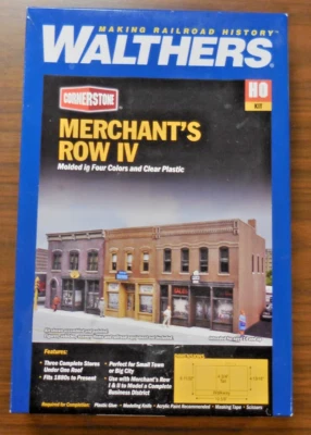 WALTHERS MERCHANT'S ROW IV -  3 BUIILDINGS IN ONE KIT - PRE-OWNED (MHS) - Image 1 of 2