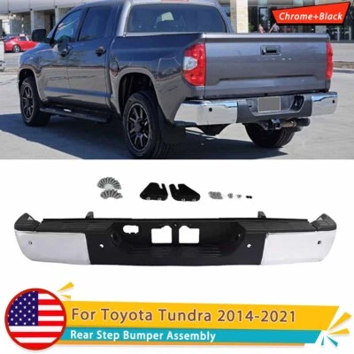 NEW Steel Chrome Rear Step Bumper Complete Assembly For 2014-2021 Toyota Tundra Foto 1 de 4