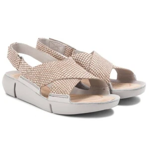 Clarks Tri Chloe Metallic Leather Women's Sandals UK Size 4 D - Picture 1 of 7