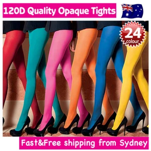 Tights Pantyhose Women Stocking Footed Hosiery OPAQUE 120D for Costume Dance - Picture 1 of 28
