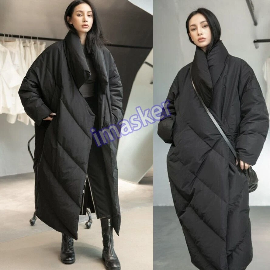 Moda Invierno Gran Tamaño Cálido Abrigo de Plumón de Pato Mujer Largo Chaqueta Parka Capa Foto 1 de 4