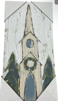 Dollar General DG Canvas Christmas Church Art Print Farm Decor Wall 10 X 6 - Image 1 of 4