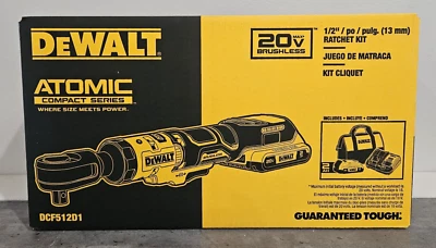 Nuevo DeWALT ATOMIC 20V MAX* sin escobillas 1/2 pulgada. Kit de trinquete batería 2Ah DCF512D1 Foto 1 de 4