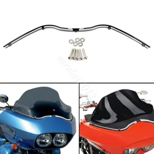 Borde de parabrisas corte en contraste para Harley Road Glide FLTR FLTRX 98-13 negro + plateado - Imagen 1 de 9