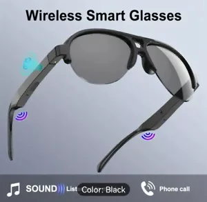 Bluetooth Wireless Smart Glasses With Microphone Touch Works SmartPhone Headset - Picture 1 of 18