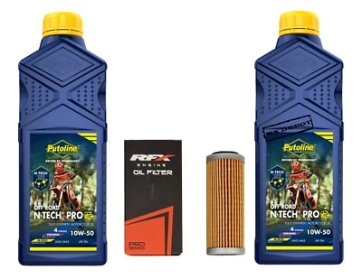OLIO PUTOLINE 10w50 N-TECH & RFX KIT ASSISTENZA FILTRO HUSQVARNA FE250 2014 - 2024