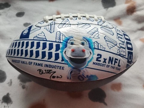 NFL Indianapolis Colts Mascot Blue Exclusive Blood Drive 2022 Promo Football Cover
