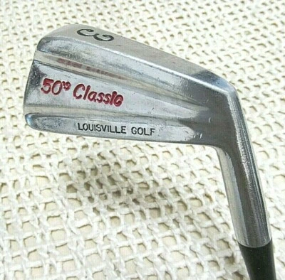 LOUISVILLE GOLF AÑOS 50 Clásico 3 Hierro 38.5" DIESTRO ~ Eje de Acero Flexible Rígido Foto 1 de 4