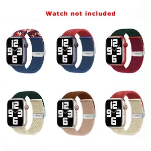 Excellent Braided Stretchy Nylon Watch Band for Apple Watch Series 4/5/6 44mm - Picture 1 of 11