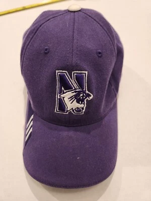 Northwestern University Wildcats Adidas Flex Fit Purple Fitted  Hat L/XL - Image 1 of 4