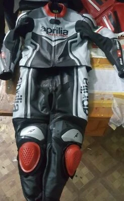 Aprilia Racing Motorbike Suit Cow Hide Leather 1 Or 2 Pc /Ce Approved Armours Foto 1 de 3