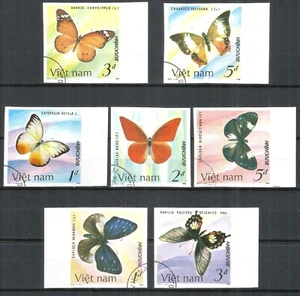 Vietnam 1987 used stamps Mi.# 1802-1808 butterfly imperf. - Picture 1 of 1