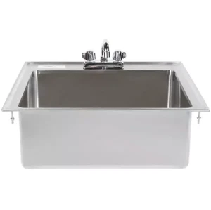 20" x 16" x 8" Stainless Steel Drop In Sink Utility Commercial with 8" FAUCET - Picture 1 of 7