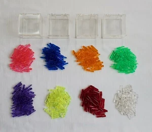 352 Hasbro Lite Brite Long Pegs 1 1/8" Multi Color 4 Clear Plastic Boxes Vintage - Picture 1 of 12