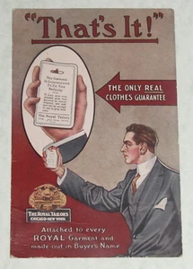 VTG ADVERTISING TRADE POSTCARD THE ROYAL TAILORS WOLCOTT & CO. CHICAGO NEW YORK - Picture 1 of 2