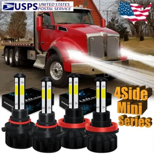 For Kenworth T680 T880 2013-2019 - 4X LED Headlight Kit Bulb High / Low Beam V5B - Picture 1 of 12