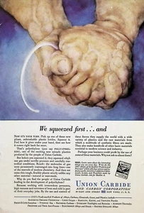 VINTAGE 1950s Print Ad ~ Union Carbide and Carbon Corp ~ We squeezed first... - Picture 1 of 1