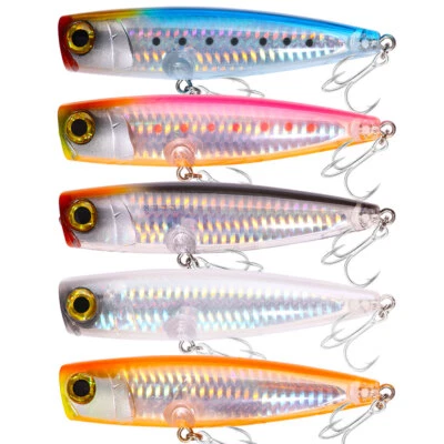 5 Stück 11cm/23g Popper Lure Fischköder Angeln Köder Haken Forelle Crankbait - Bild 1 von 4
