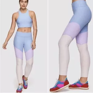 NEU Outdoor Voices 7/8 Federn Farbblock Leggings Flieder Lavendel Dahlie Small - Bild 1 von 5
