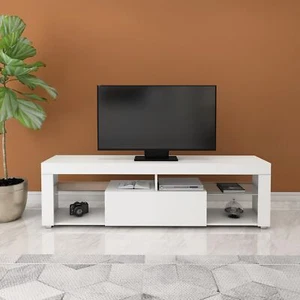 Armadio supporto per TV mobile basso bianco multimedia intrattenimento legno MDF - Foto 1 di 5