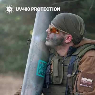 Gafas de seguridad tácticas militares con estuche de lente duradero Foto 1 de 4