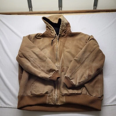 Chaqueta Carhartt Para Hombre 3XLT Marrón Forrada de Vellón Aislada Activa Exterior J130 BRN Foto 1 de 4