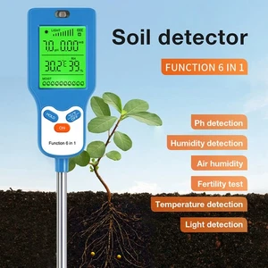 6 in 1 Digitaler PH Bodentester Wasser Feuchtigkeit Temperatur Test Luftfeuchtigkeit Messgerät - Bild 1 von 23