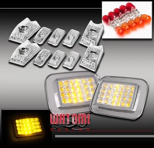 03-09 HUMMER H2 LED CORNER+CAB ROOF MARKER RUNNING LIGHTS CHROME SIGNAL PARKING - Picture 1 of 1
