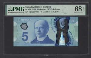 Canada 5 Dollars 2013 BC-69b Uncirculated Grade 68 - Picture 1 of 2