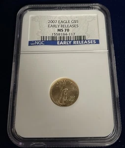 2007 Early Release Eagle NGC MS 70 1/10 Oz Fine Gold - Picture 1 of 2