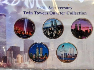 Quarters Statehood*2001       5th*Anniversary 9/11*Twin- Towers Quarter Set - Image 1 of 4