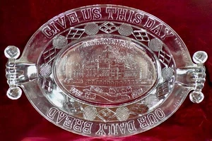 Atterbury Continental Platter Glass EAPG Bread Tray Give Us This Day 1875 - Picture 1 of 10