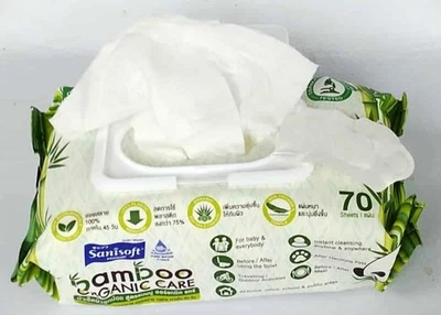 Flushable Wet Wipes bamboo organic care Biodegradable, Fresh, and Septic Safe - Image 1 of 4